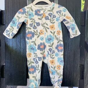 Carter's Floral Footie in Blue and Orange